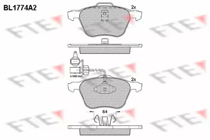 Комплект тормозных колодок FTE BL1774A2