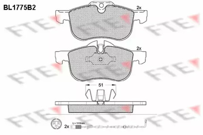 Комплект тормозных колодок FTE BL1775B2