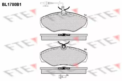 Комплект тормозных колодок FTE BL1780B1