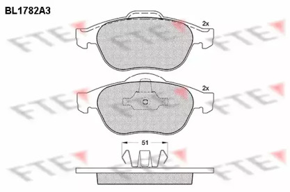 Комплект тормозных колодок FTE BL1782A3