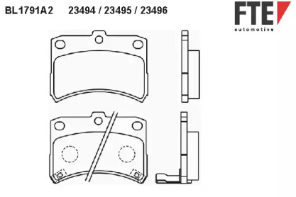 Комплект тормозных колодок FTE BL1791A2