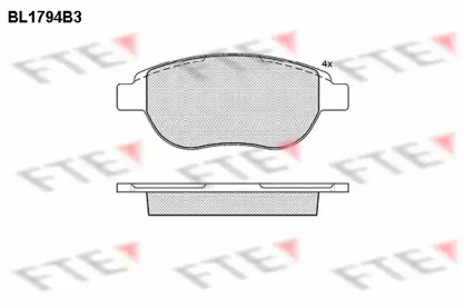 Комплект тормозных колодок FTE BL1794B3