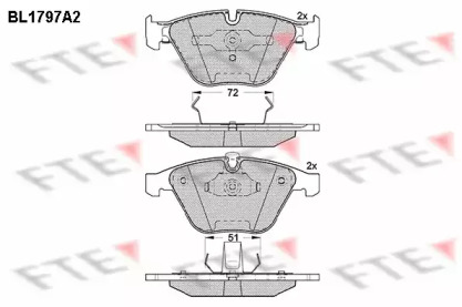 Комплект тормозных колодок FTE BL1797A2