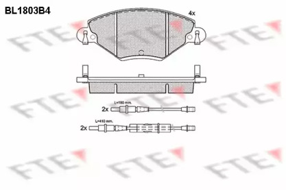 Комплект тормозных колодок FTE BL1803B4