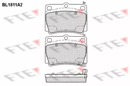 Комплект тормозных колодок FTE BL1811A2