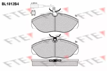 Комплект тормозных колодок FTE BL1812B4