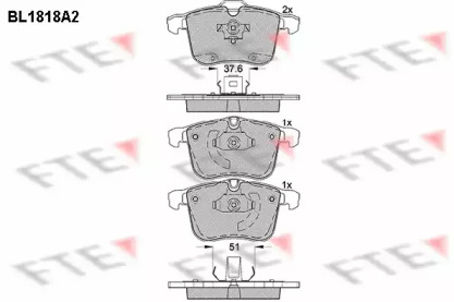 Комплект тормозных колодок FTE BL1818A2