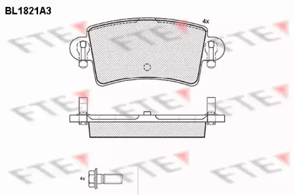 Комплект тормозных колодок FTE BL1821A3