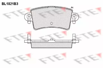 Комплект тормозных колодок FTE BL1821B3