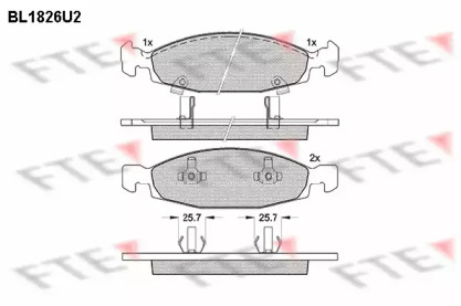 Комплект тормозных колодок FTE BL1826U2