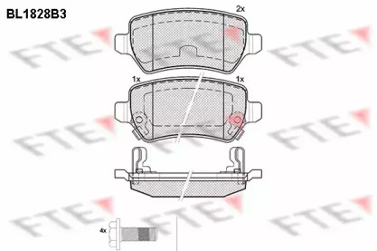 Комплект тормозных колодок FTE BL1828B3