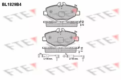 Комплект тормозных колодок FTE BL1829B4