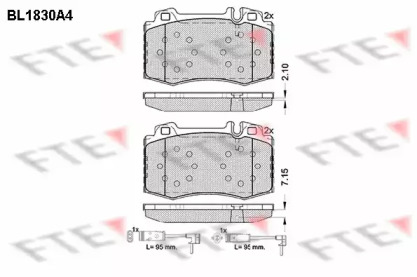 Комплект тормозных колодок FTE BL1830A4