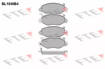 Комплект тормозных колодок FTE BL1840B4