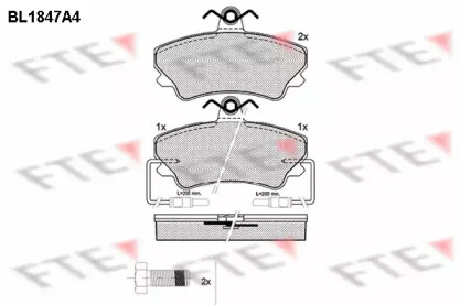 Комплект тормозных колодок FTE BL1847A4