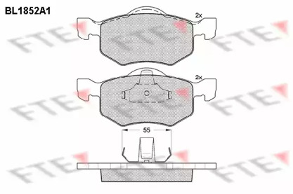 Комплект тормозных колодок FTE BL1852A1