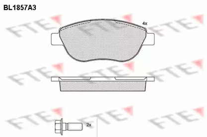 Комплект тормозных колодок FTE BL1857A3