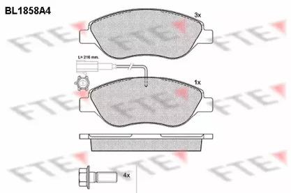 Комплект тормозных колодок FTE BL1858A4