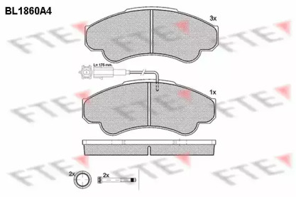 Комплект тормозных колодок FTE BL1860A4