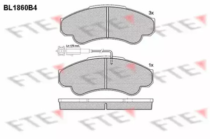 Комплект тормозных колодок FTE BL1860B4