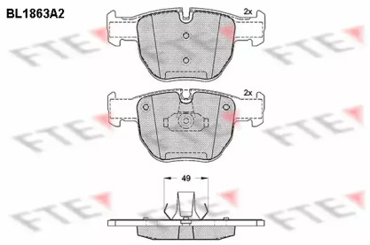 Комплект тормозных колодок FTE BL1863A2