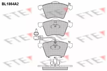 Комплект тормозных колодок FTE BL1864A2