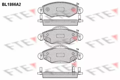 Комплект тормозных колодок FTE BL1866A2