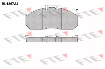 Комплект тормозных колодок FTE BL1867A4