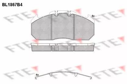 Комплект тормозных колодок FTE BL1867B4