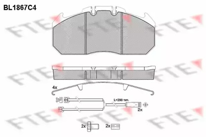 Комплект тормозных колодок FTE BL1867C4