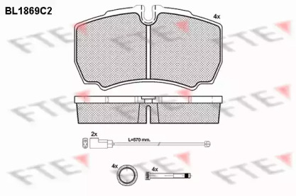 Комплект тормозных колодок FTE BL1869C2