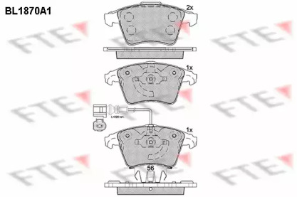 Комплект тормозных колодок FTE BL1870A1