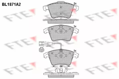 Комплект тормозных колодок FTE BL1871A2