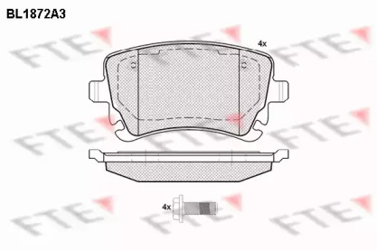 Комплект тормозных колодок FTE BL1872A3