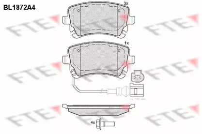 Комплект тормозных колодок FTE BL1872A4