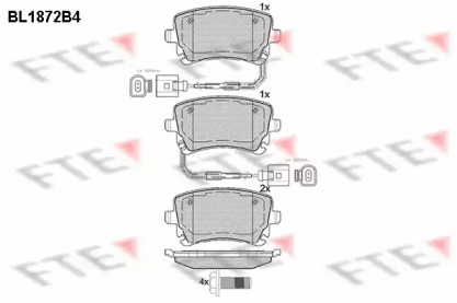 Комплект тормозных колодок FTE BL1872B4