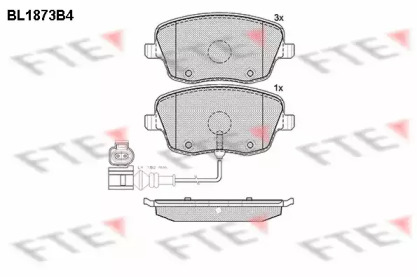 Комплект тормозных колодок FTE BL1873B4