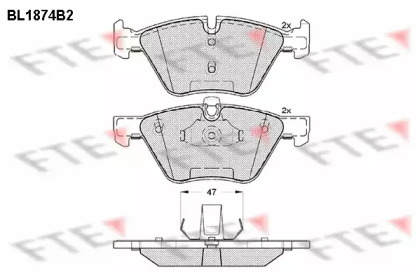 Комплект тормозных колодок FTE BL1874B2