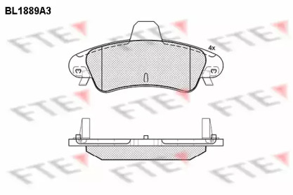 Комплект тормозных колодок FTE BL1889A3