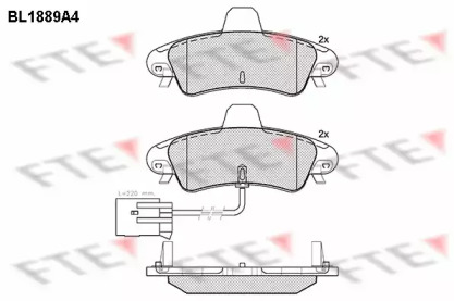 Комплект тормозных колодок FTE BL1889A4