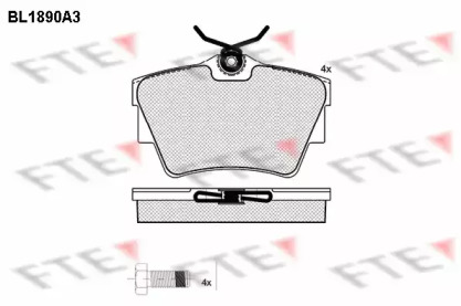 Комплект тормозных колодок FTE BL1890A3