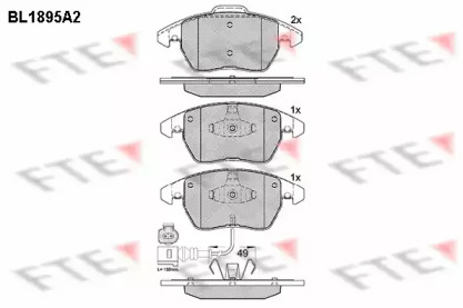 Комплект тормозных колодок FTE BL1895A2