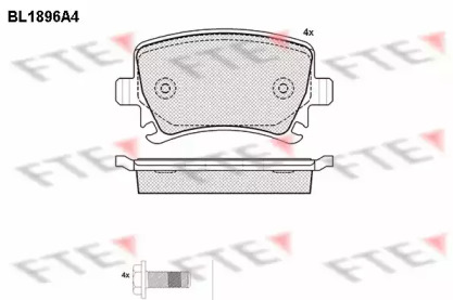 Комплект тормозных колодок FTE BL1896A4