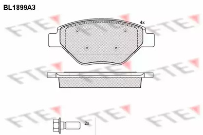 Комплект тормозных колодок FTE BL1899A3