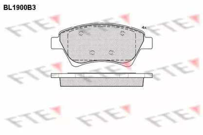 Комплект тормозных колодок FTE BL1900B3