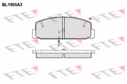 Комплект тормозных колодок FTE BL1905A3