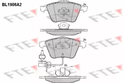 Комплект тормозных колодок FTE BL1906A2