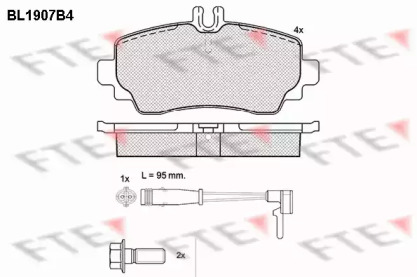 Комплект тормозных колодок FTE BL1907B4