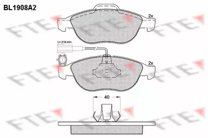 Комплект тормозных колодок FTE BL1908A2