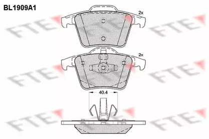 Комплект тормозных колодок FTE BL1909A1